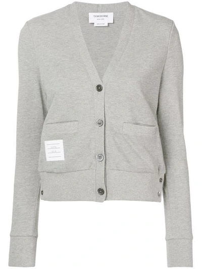 Shop Thom Browne Buttoned Cardigan In Grey