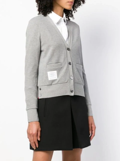 Shop Thom Browne Buttoned Cardigan In Grey