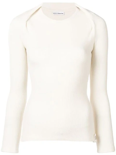 Shop Rabanne Paco  Knitted Sweater - Neutrals