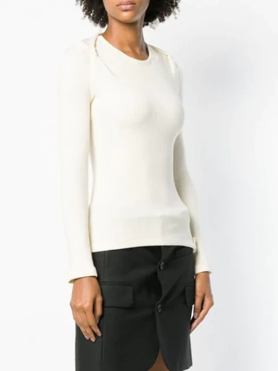 Shop Paco Rabanne Knitted Sweater - Neutrals