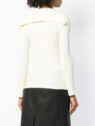 Shop Rabanne Paco  Knitted Sweater - Neutrals