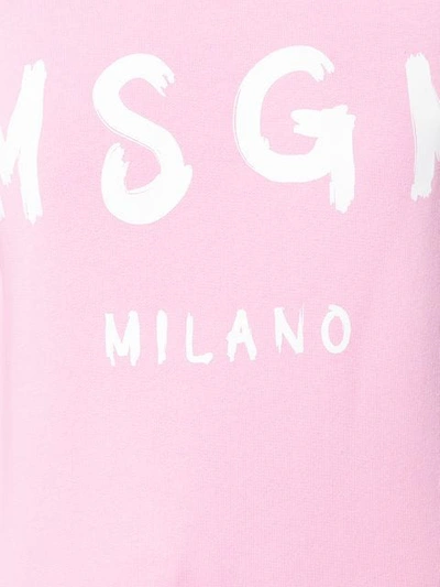 Shop Msgm Logo Sweatshirt In Pink