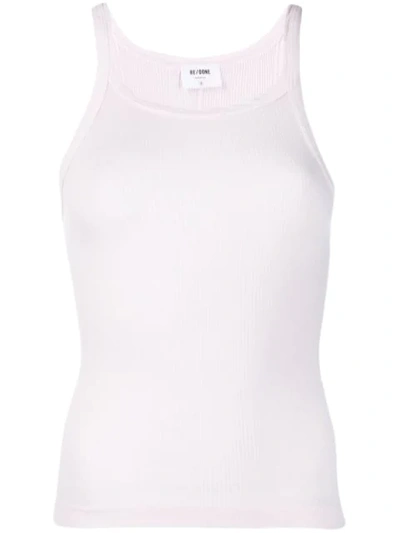 Shop Re/done Geripptes Tanktop In Pink