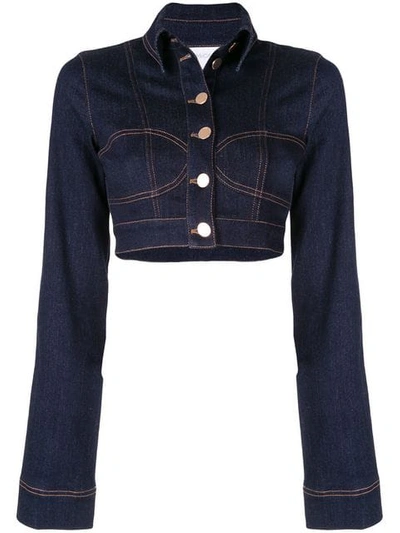 Shop Alice Mccall Bloomsbury Cropped Jacket In Blue