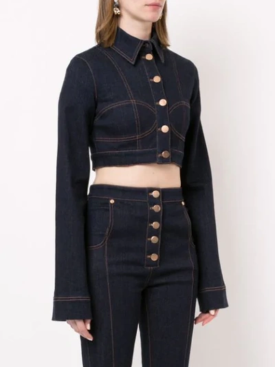 Shop Alice Mccall Bloomsbury Cropped Jacket In Blue