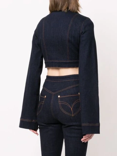 Shop Alice Mccall Bloomsbury Cropped Jacket In Blue