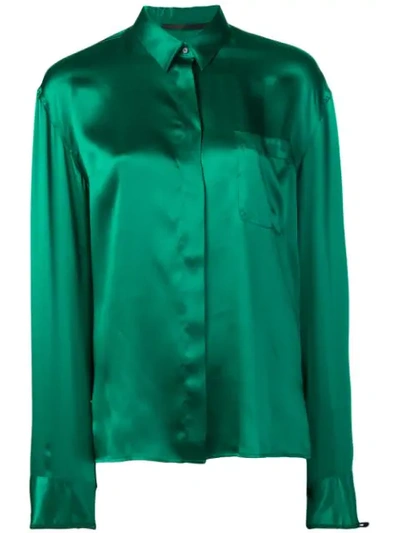 Shop Haider Ackermann Classic Concealed Button Shirt In 048 Green