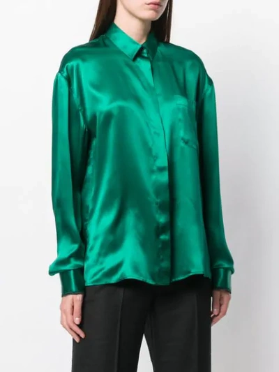 Shop Haider Ackermann Classic Concealed Button Shirt In 048 Green