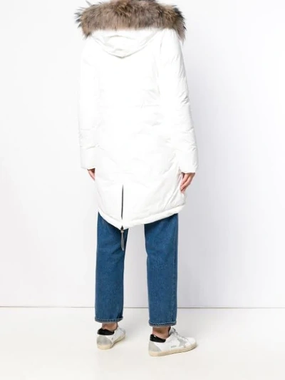 Shop Woolrich Padded Hooded Coat - White