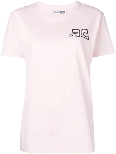 Shop Courrèges Logo T-shirt In Pink