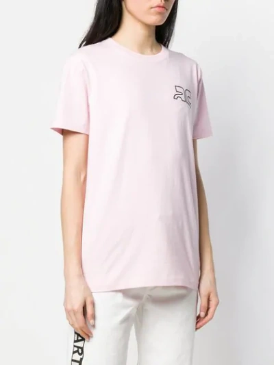 Shop Courrèges Logo T-shirt In Pink