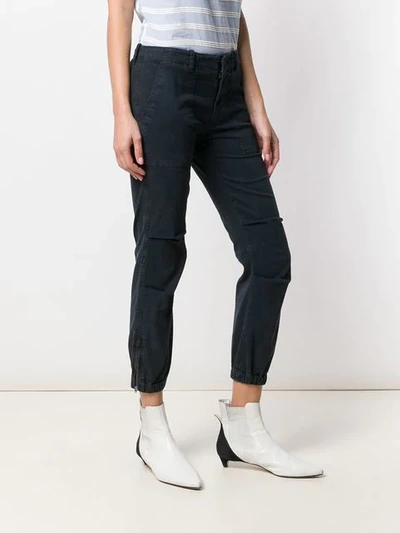 Nili Lotan Elasticated Hem Cropped Trousers In Blue