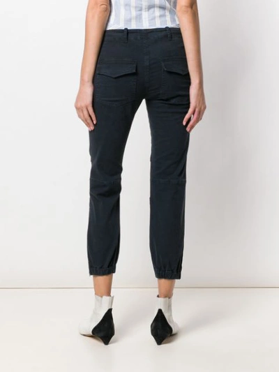Nili Lotan Elasticated Hem Cropped Trousers In Blue