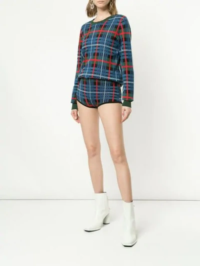 Shop Macgraw Tilly Tartan Shorts In Blue