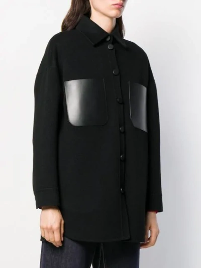 Shop Fendi Cashmere Cocoon Coat In Black