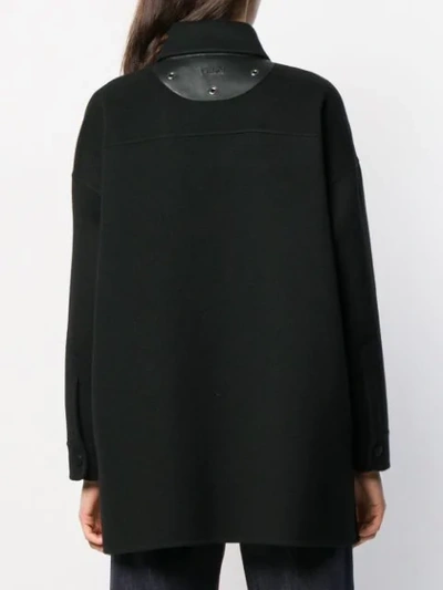 Shop Fendi Cashmere Cocoon Coat In Black