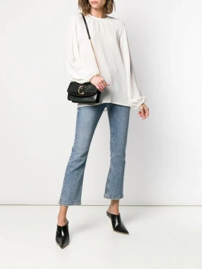 Shop Valentino Gathered Blouse In White