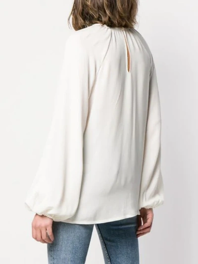 Shop Valentino Gathered Blouse In White
