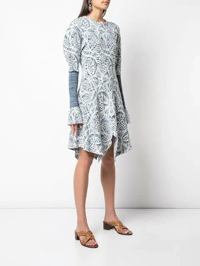 Shop Chloé Handkerchief Hem Dress In Blue