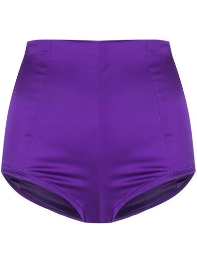 Shop Murmur High Waisted Cheeky Shorts In Purple