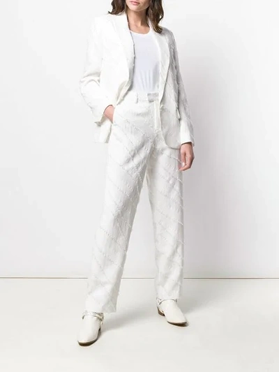 Shop Zadig & Voltaire Fashion Show Peter Straight-leg Trousers In White