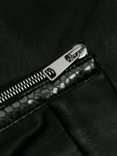 Shop Alexander Mcqueen Zipped Leather Leggings In Black