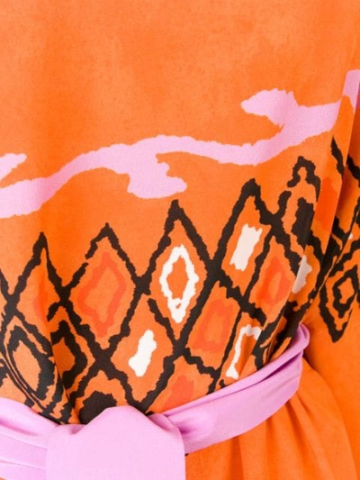 Shop Fendi Printed Short Kaftan In Orange