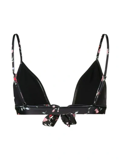 Shop Ganni Floral Bikini Top In Black