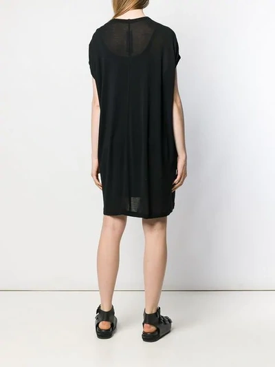 Shop Rick Owens High Low T-shirt Dress In Black