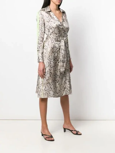 Shop Pinko Kleid Mit Schlangenleder-print In Neutrals