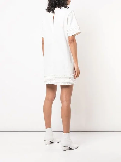 CINQ A SEPT ASHTON FRAYED-TRIM DRESS - 大地色