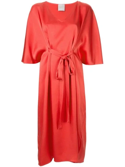 Shop Ingie Paris Tie Detail Dress In Red