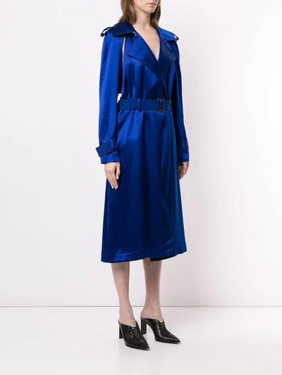 Shop Dion Lee Trench Midi Dress In Blue