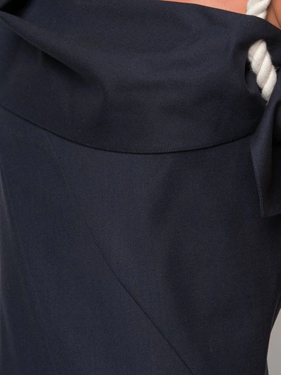 Shop Monse Rope Detail Flap Shoulder Dress In Blue
