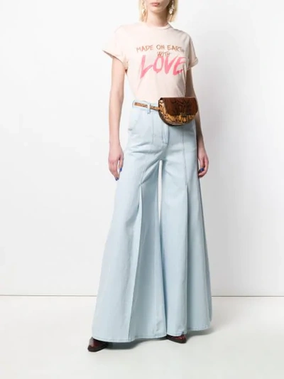 Shop Alberta Ferretti Wide Leg Jeans In Blue