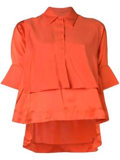 Shop Carven Double Layer Blouse In 250 Coral