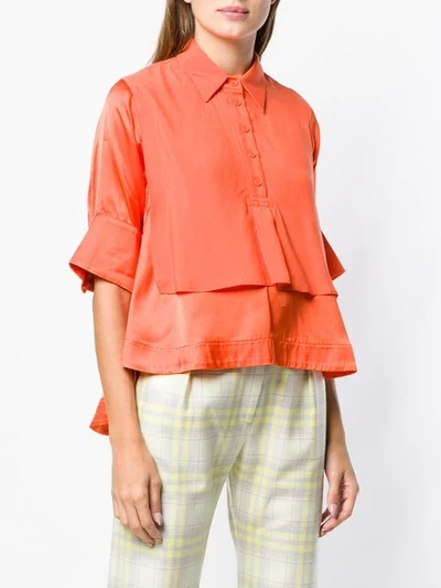 Shop Carven Double Layer Blouse In 250 Coral