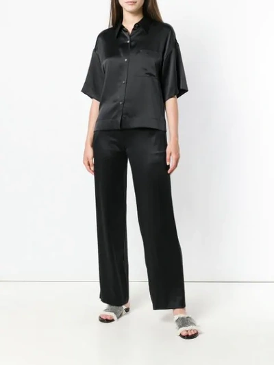 Shop Theory Drawstring Wide Leg Trousers In Black