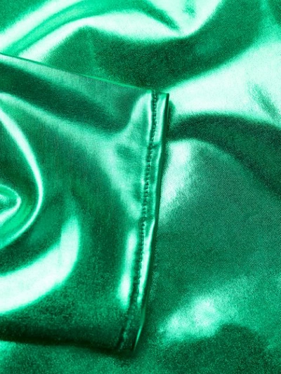 Shop Attico Laminated Mini Dress In Green