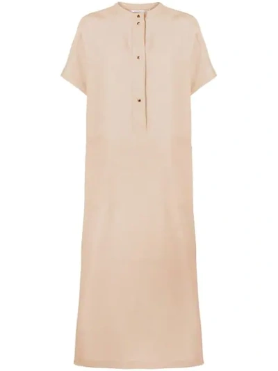 Shop Agnona Long Shirt Tunic Dress In Brown