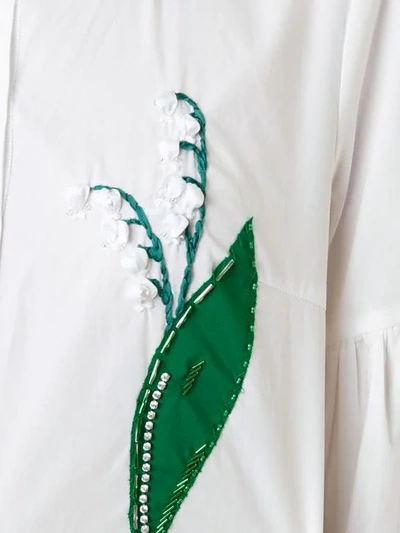Shop Muveil Lily Of The Valley Appliqué Blouse In White