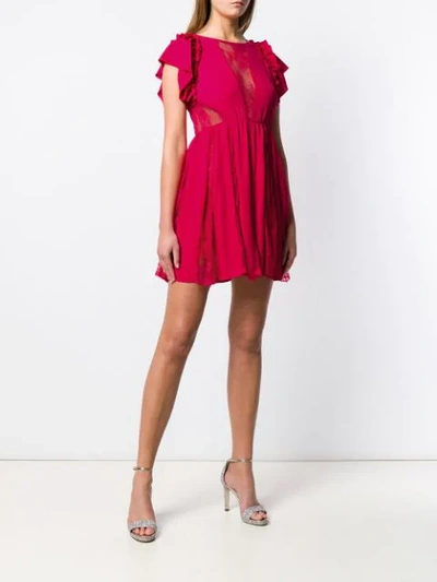Shop Aniye By Sheer Lace Panel Dress In Pink