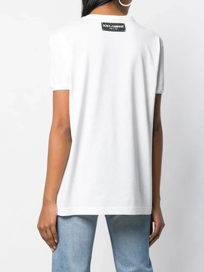 Shop Dolce & Gabbana Metallic Heart Print T-shirt In White