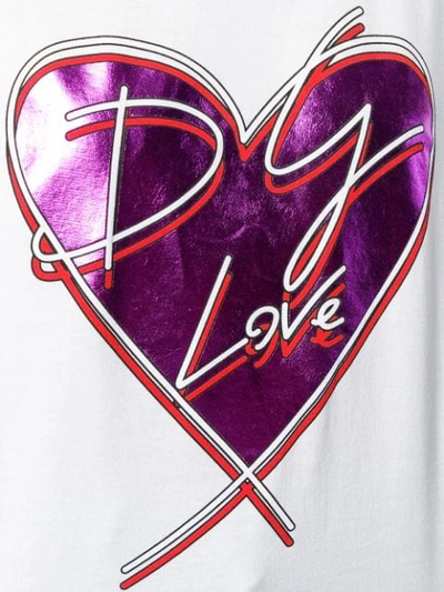 Shop Dolce & Gabbana Metallic Heart Print T-shirt In White