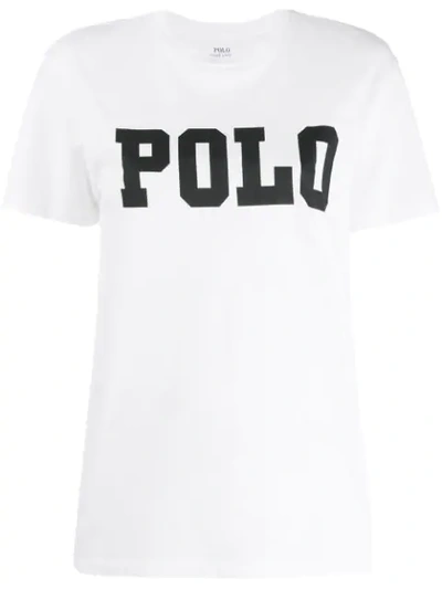 Shop Polo Ralph Lauren Logo Printed T-shirt In White