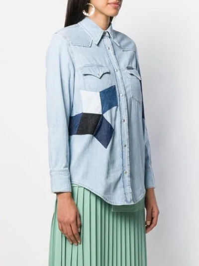 Shop Calvin Klein Jeans Est.1978 Foundation Western Denim Shirt In Blue