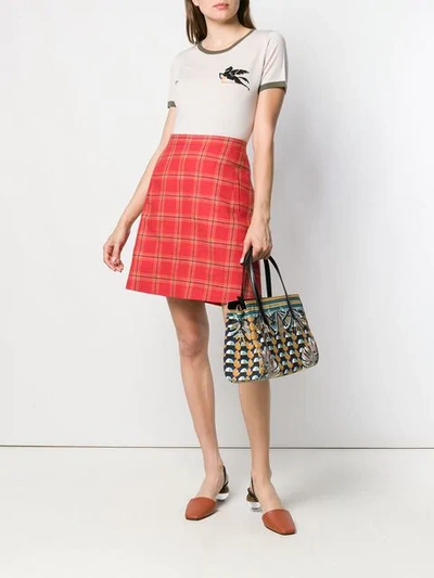 ETRO PLAID A-LINE SKIRT - 橘色