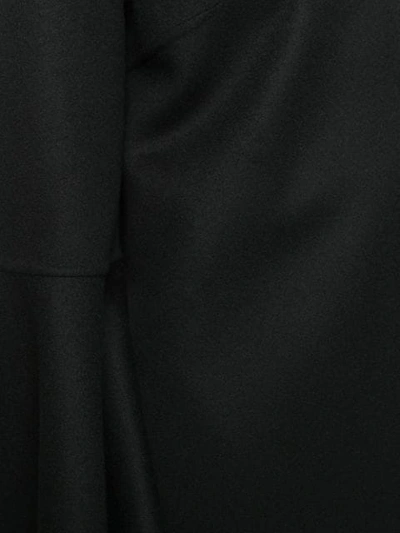 Shop Valentino Flared Scalloped Coat In Black