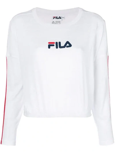 Shop Fila Logo Print Sweater - White