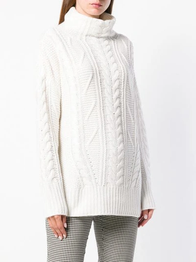 Shop Lorena Antoniazzi Turtleneck Jumper In White